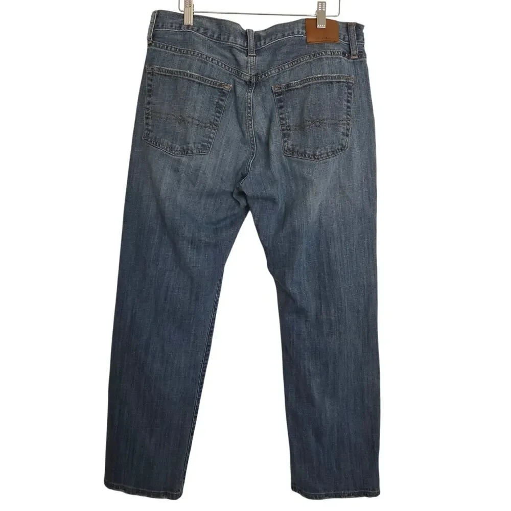 Lucky Brand 34x30 Original Straight Medium Blue Distressed Denim Jeans